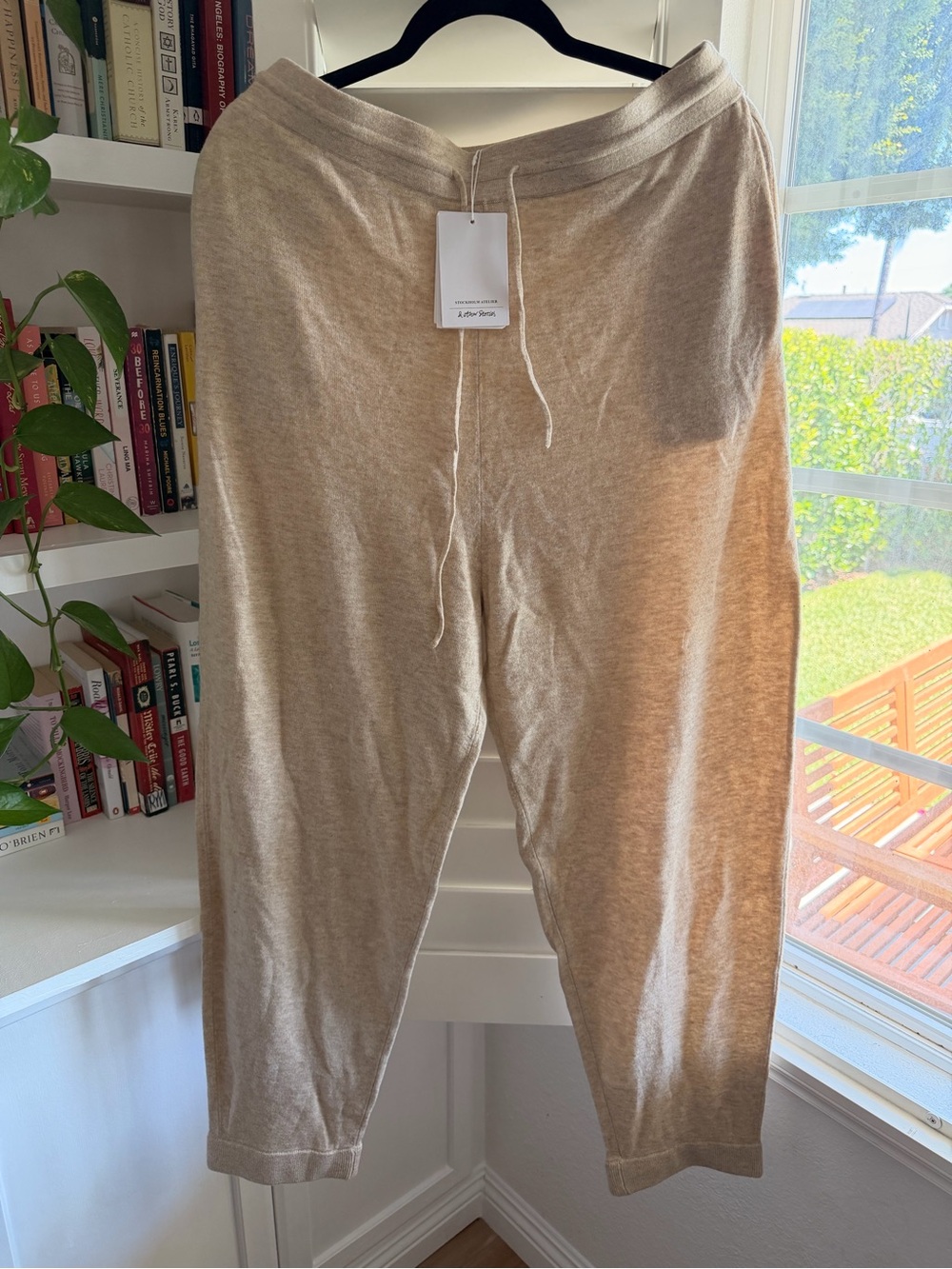 & Other Stories Neutral Beige Wool Sweatpants